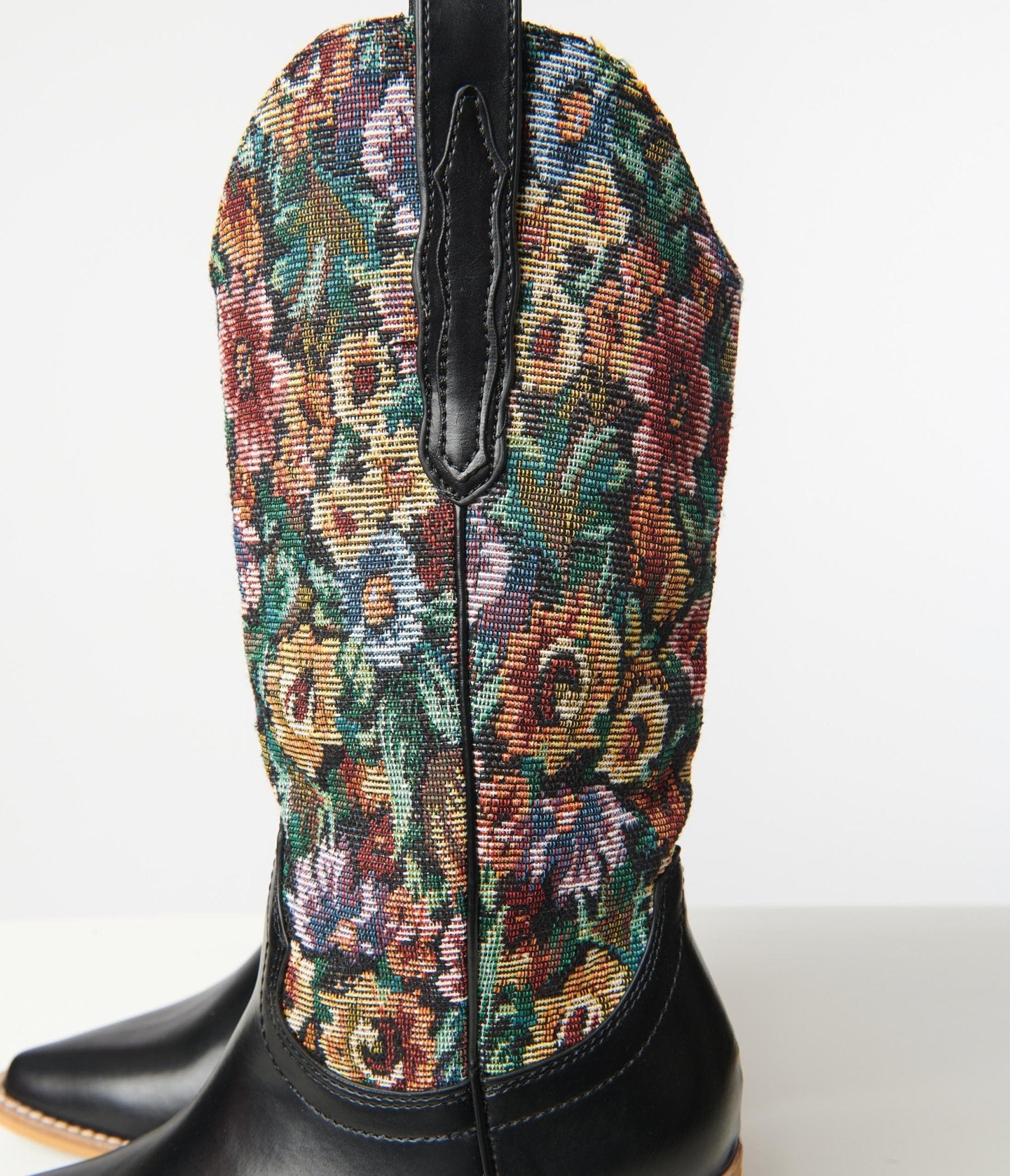 1970s Floral Jacquard Cowboy Boots