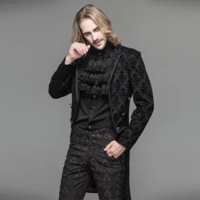 2017 Devil Fashion Gothic Black Men Dress Jacket Coat Steampunk Gentlemen Open Stitch Long Jacket Trench Evening Party Jackets