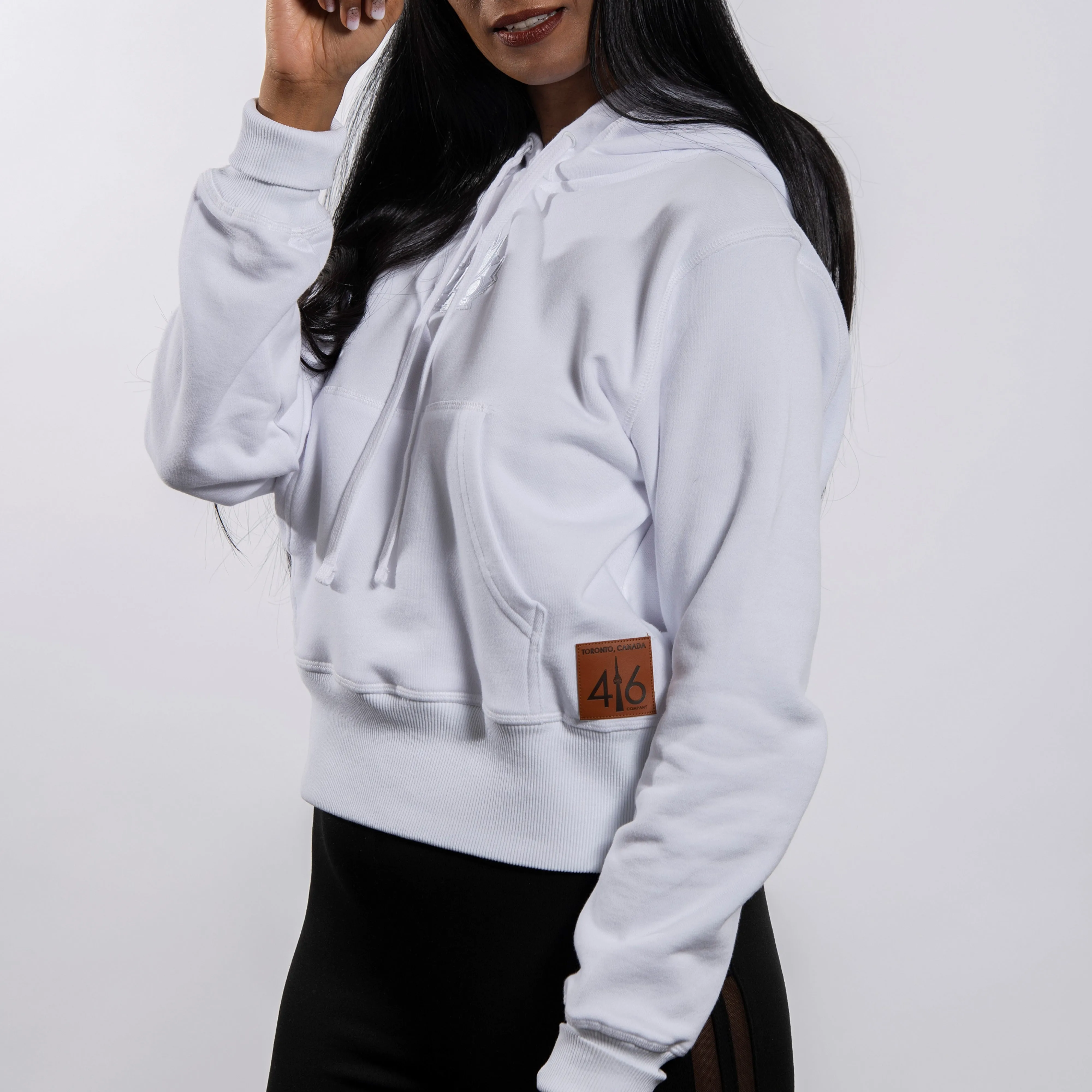 416 French Terry Women's Pullover Hoodie - White