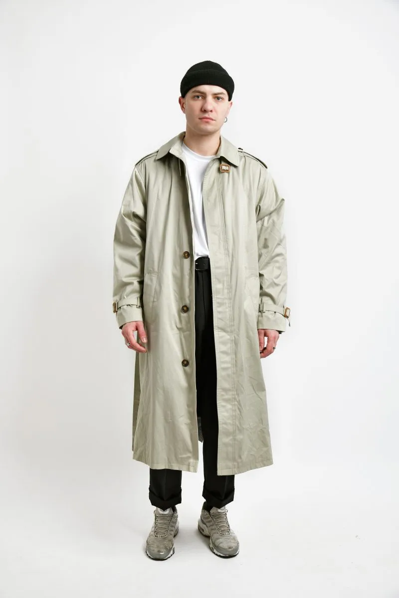 90s detective trench coat men beige