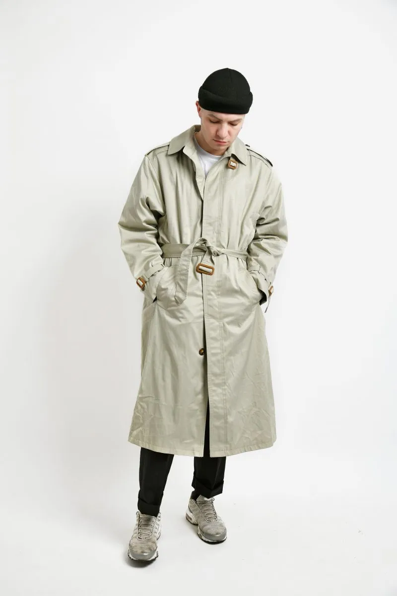 90s detective trench coat men beige