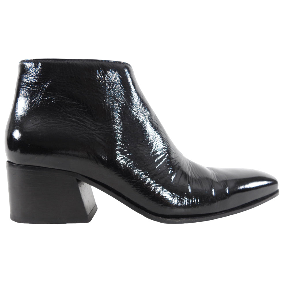 Acne Studios Black Patent Leather Ankle Boots - 37