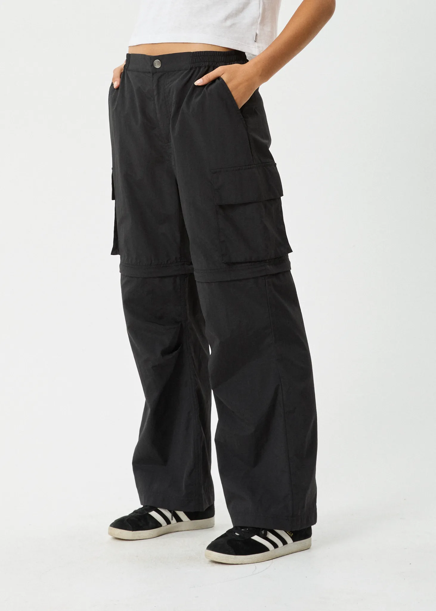 AFENDS Womens Instinct - Zip Off Cargo Pants - Black