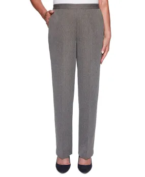 Alfred Dunner Women's Sapphire Skies Short Pinstripe Pants Gray Size 12 Petite