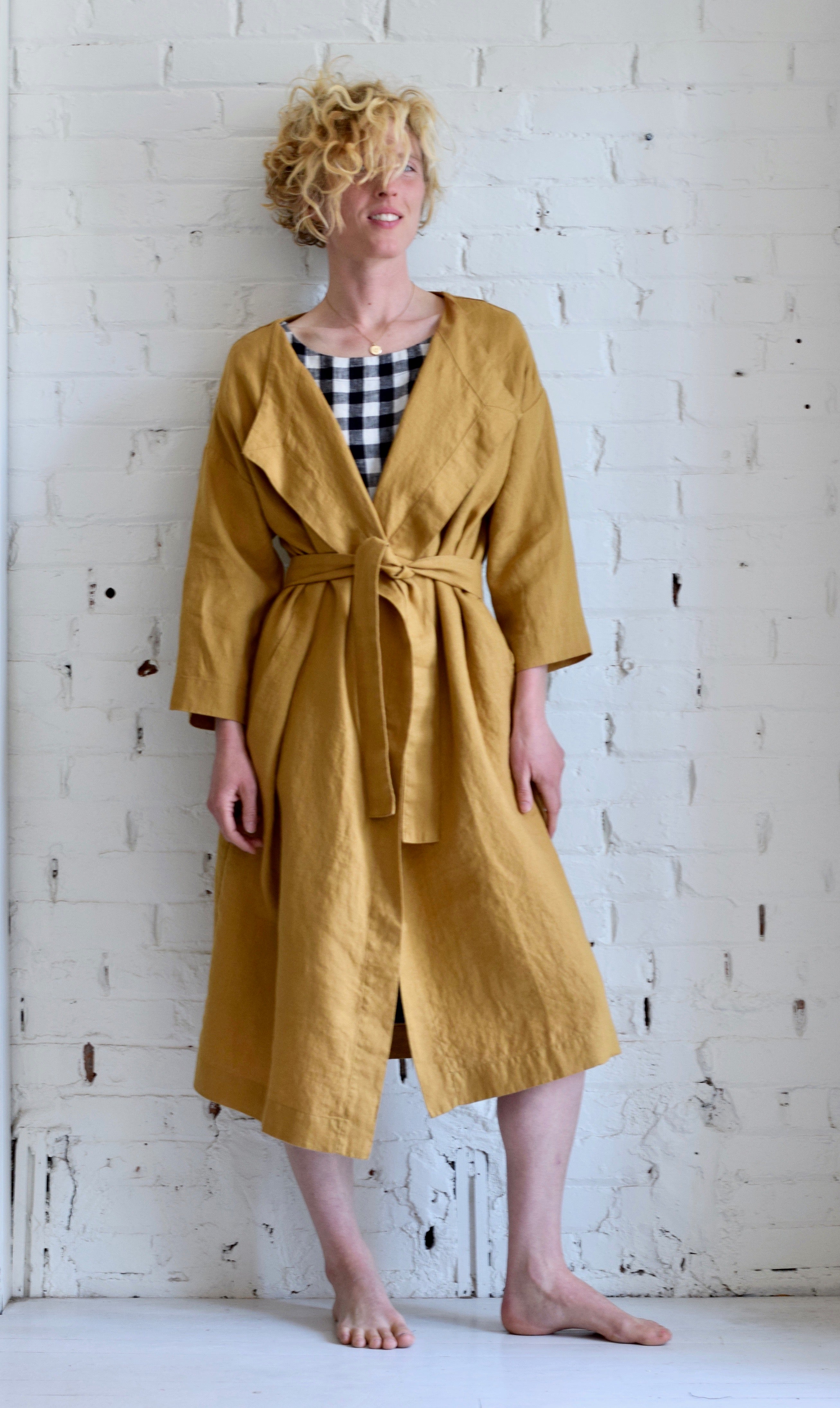 Amsterdam Linen Wrap Jacket | Amber