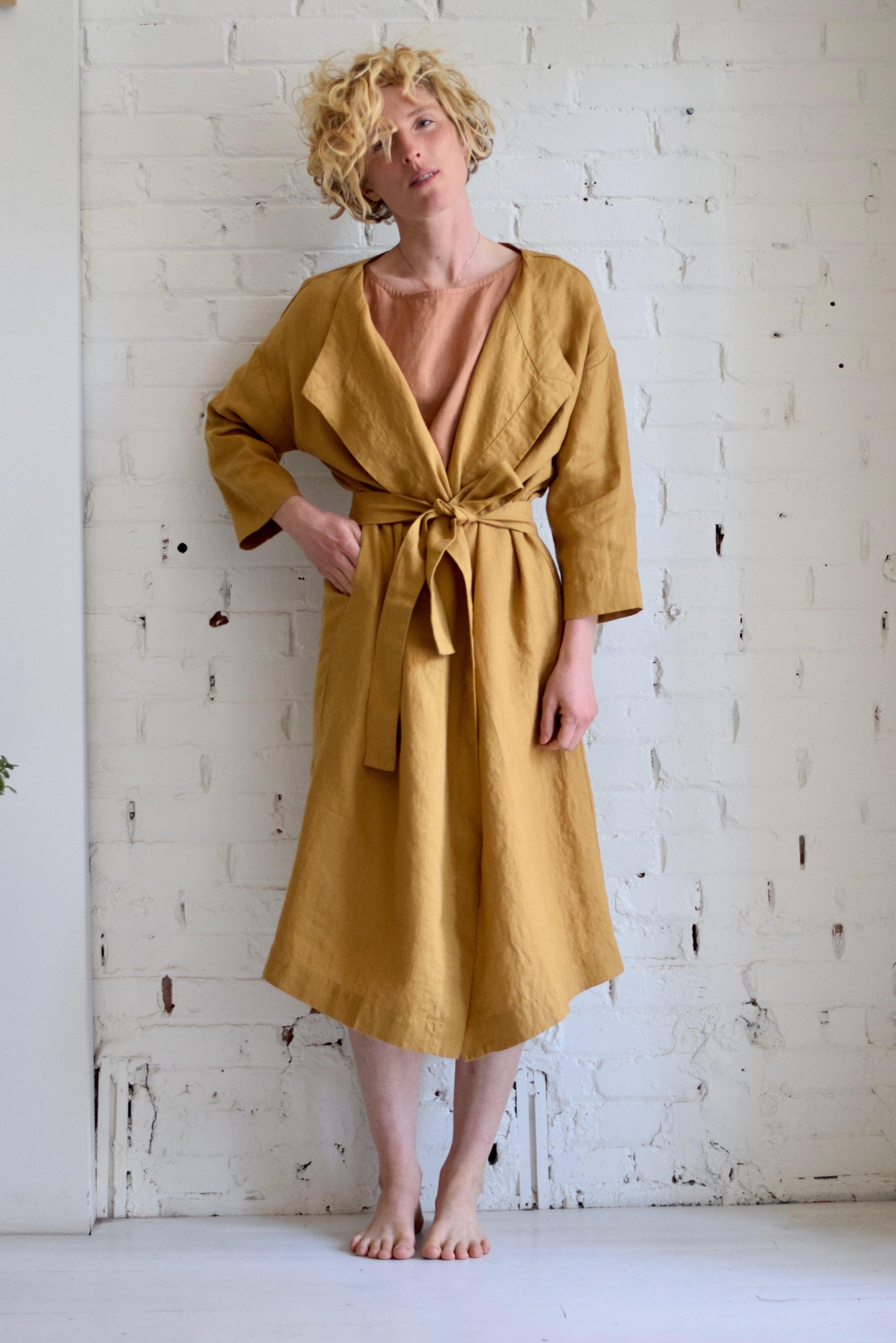 Amsterdam Linen Wrap Jacket | Amber