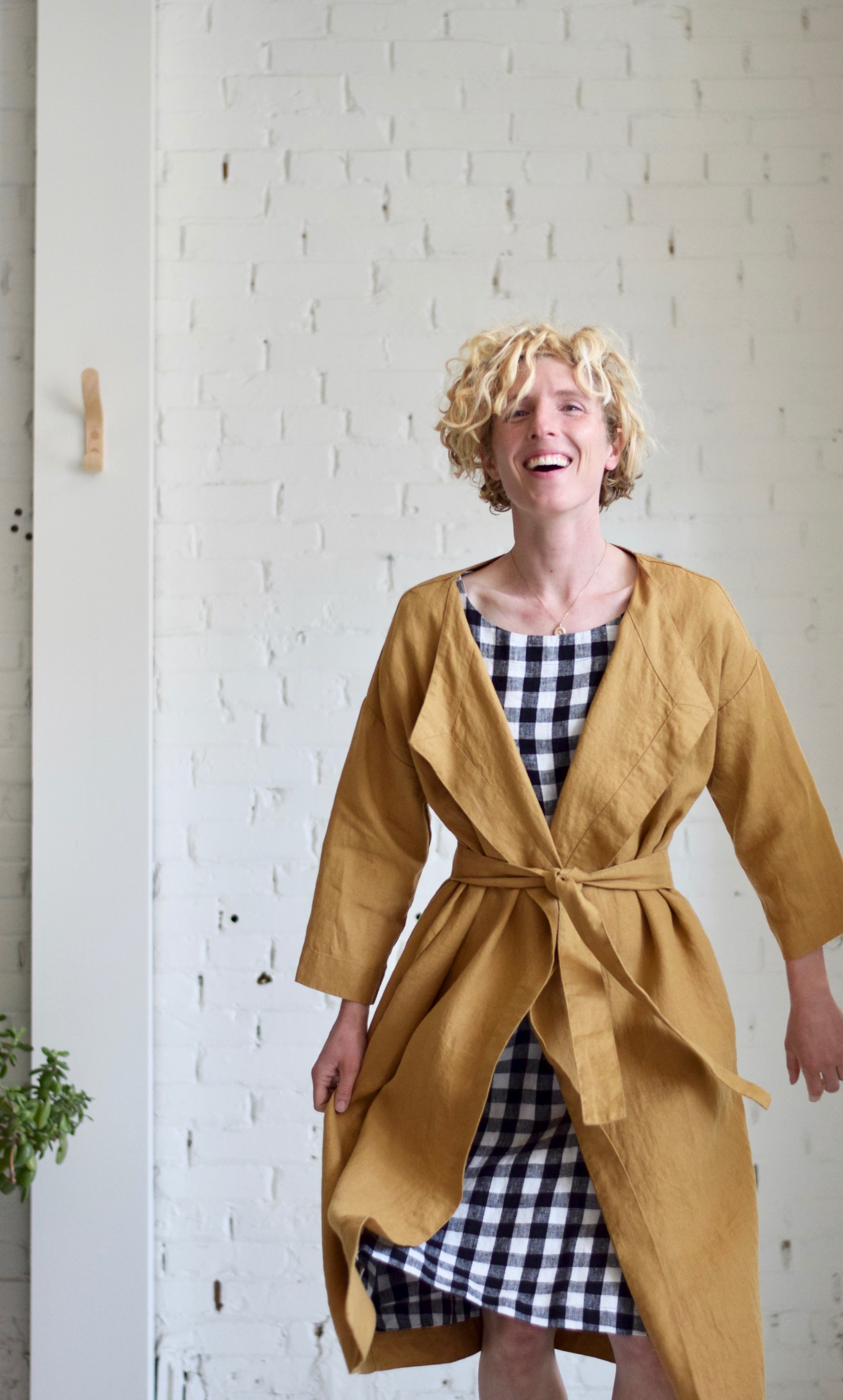 Amsterdam Linen Wrap Jacket | Amber