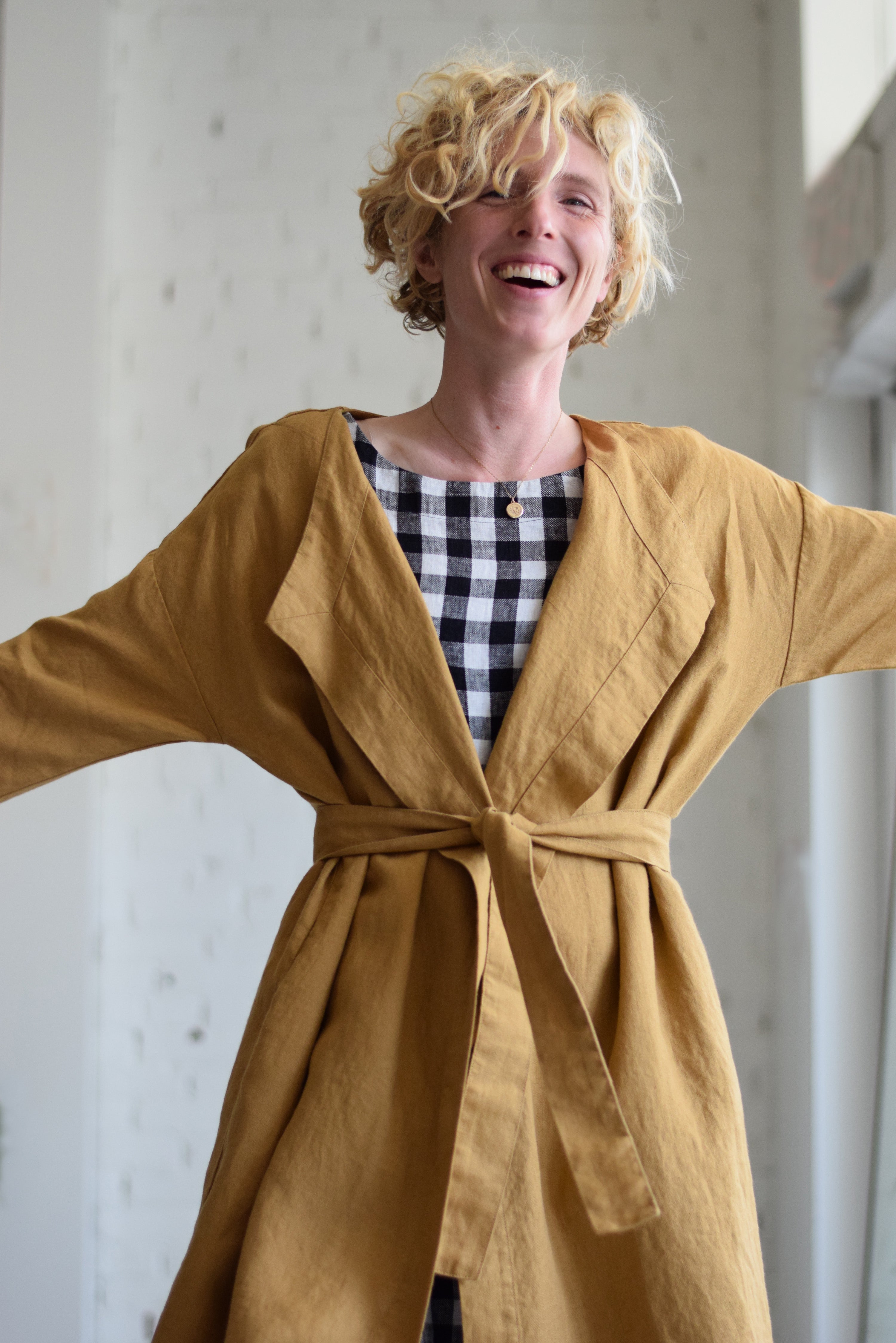 Amsterdam Linen Wrap Jacket | Amber