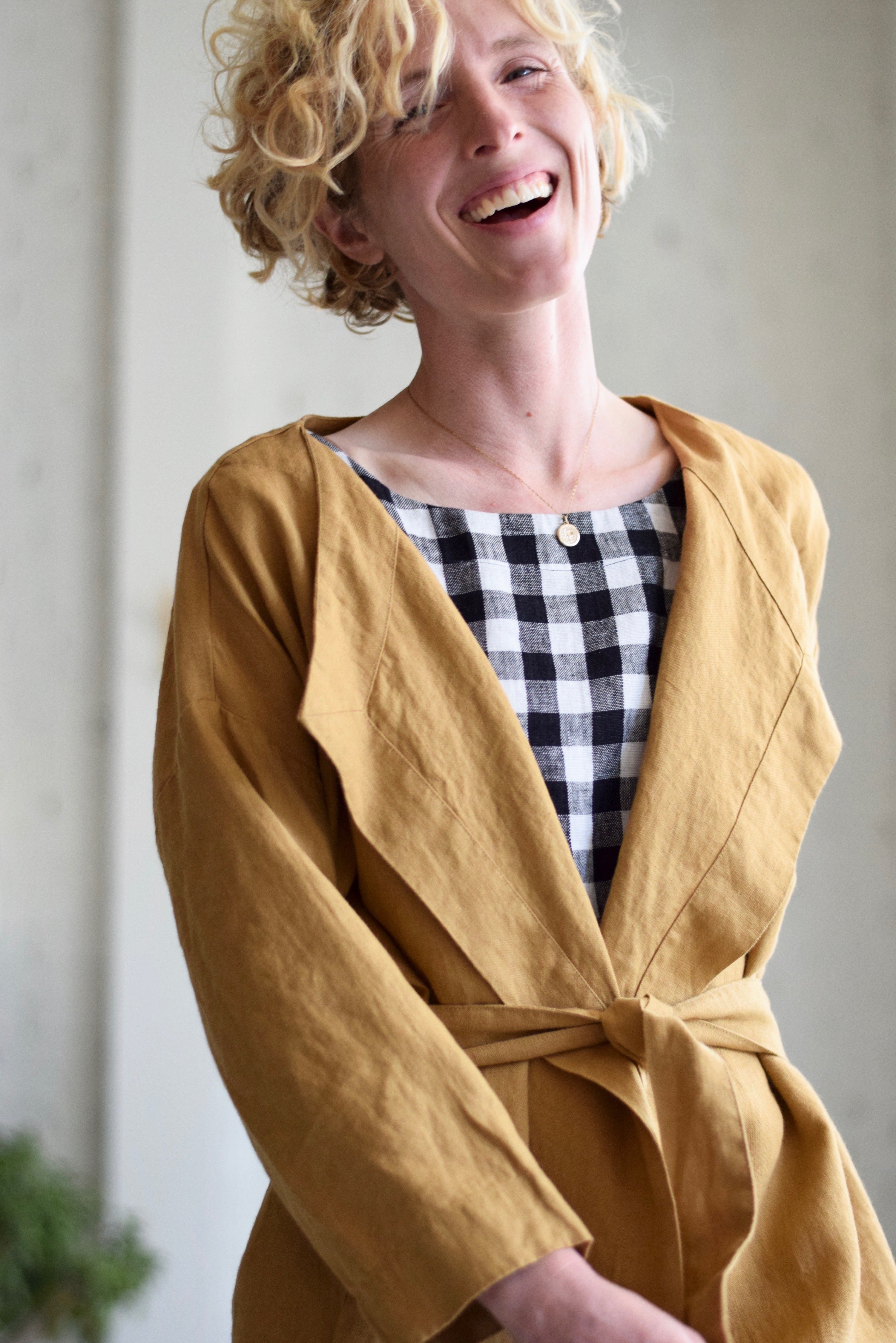 Amsterdam Linen Wrap Jacket | Amber