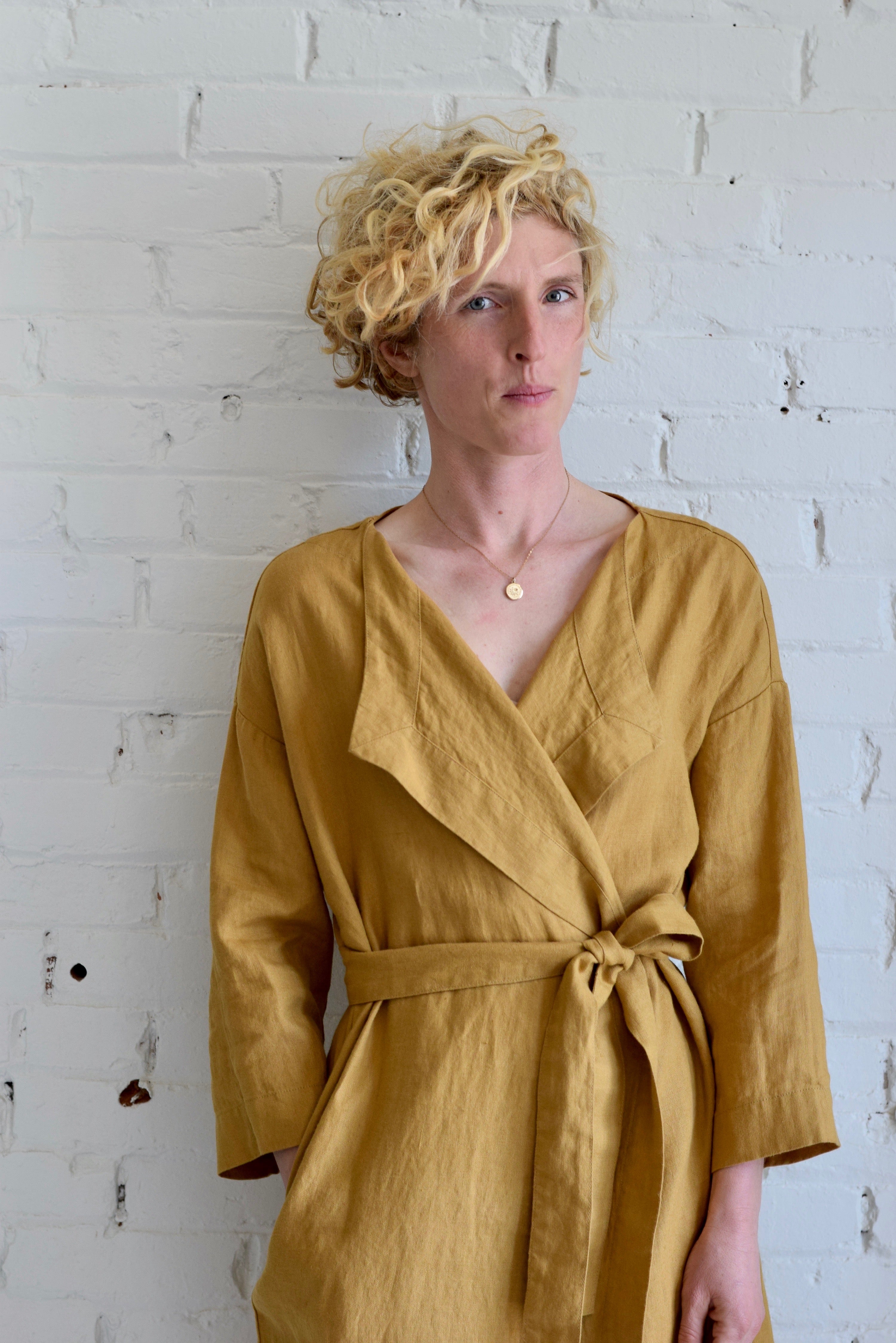 Amsterdam Linen Wrap Jacket | Amber