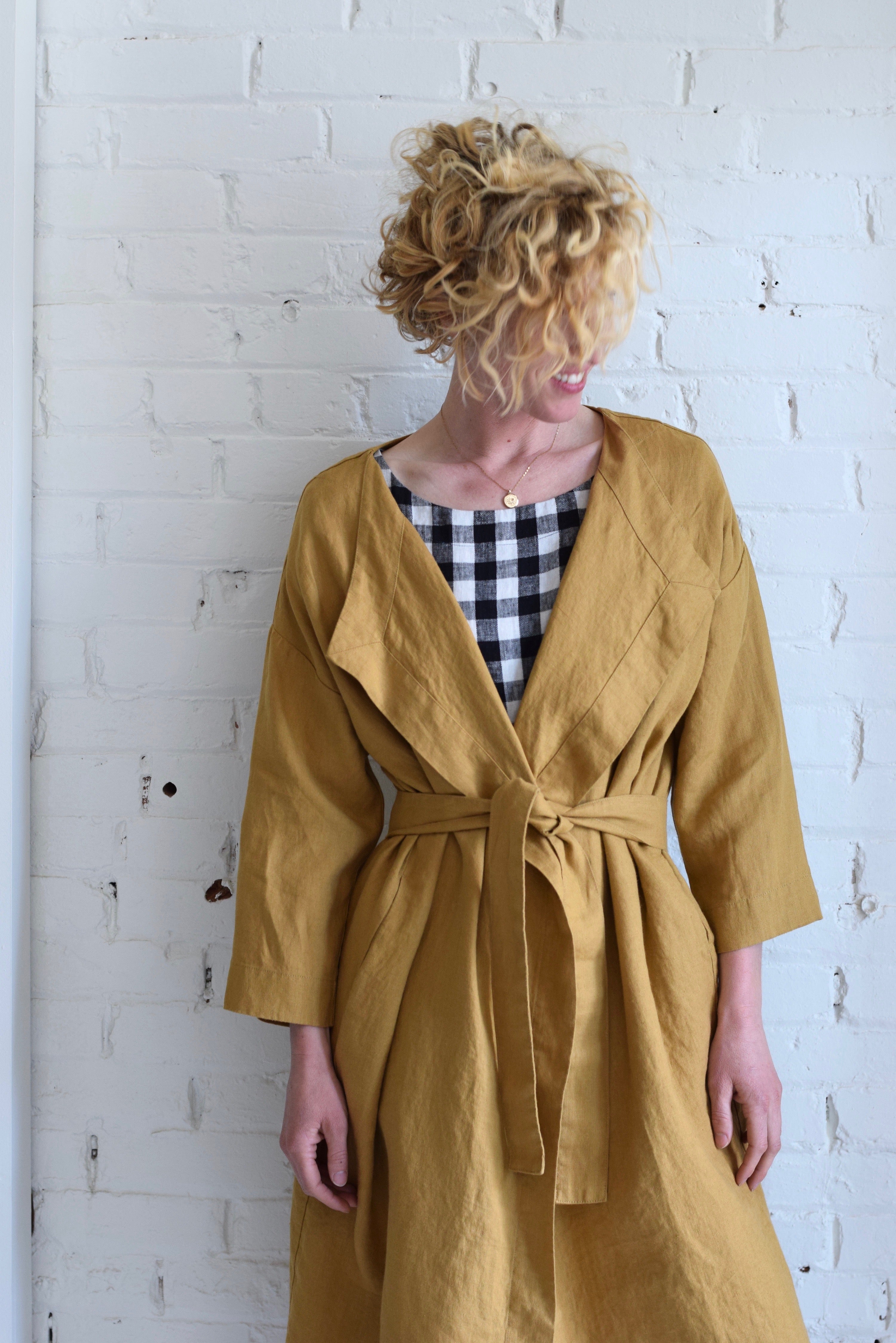 Amsterdam Linen Wrap Jacket | Amber