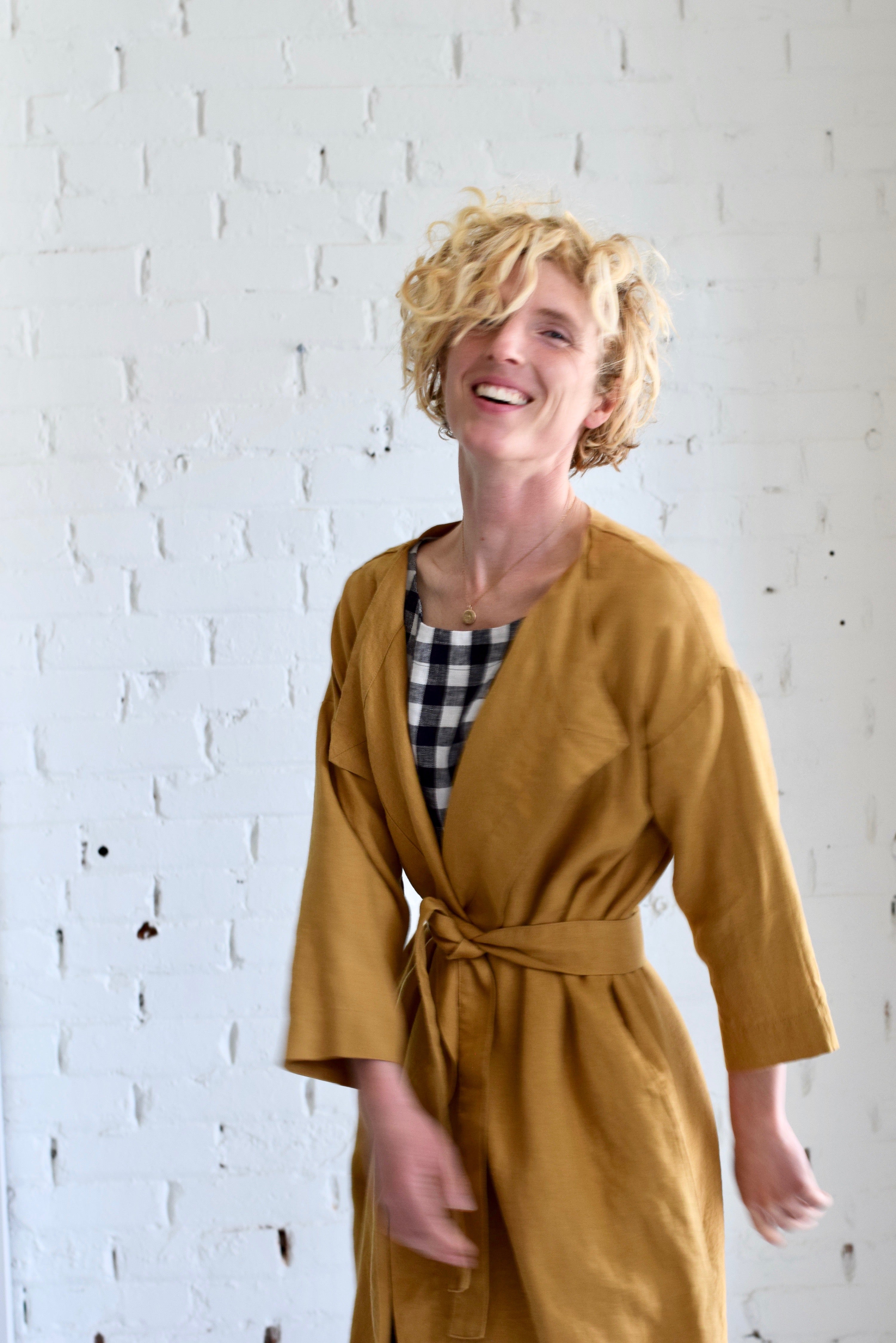 Amsterdam Linen Wrap Jacket | Amber