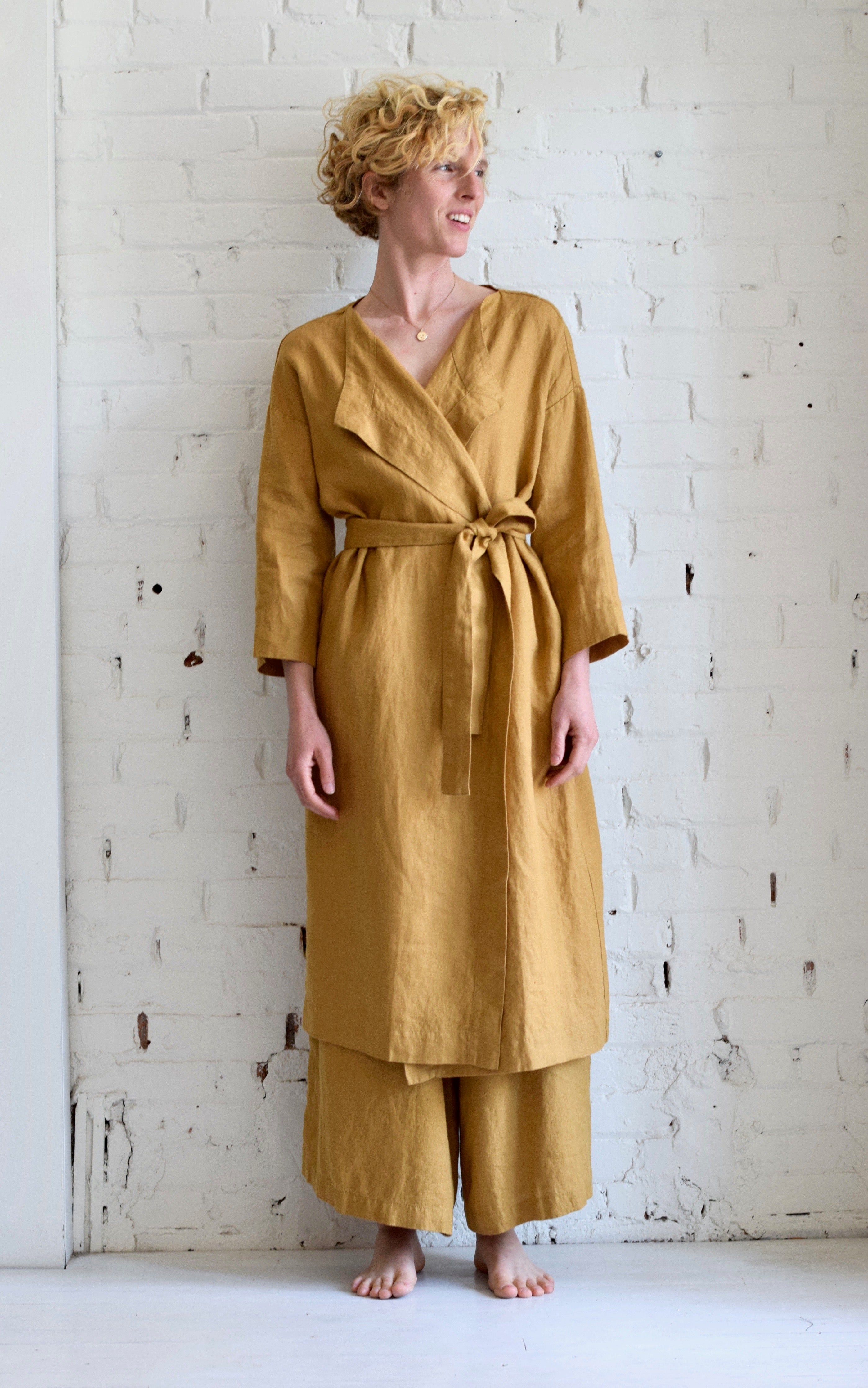 Amsterdam Linen Wrap Jacket | Amber