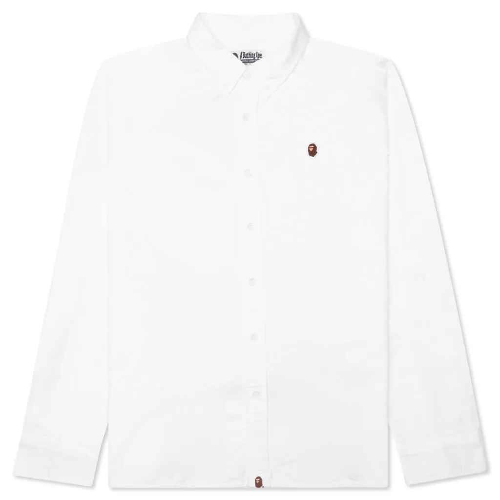 Ape Head One Point Oxford Shirt - White