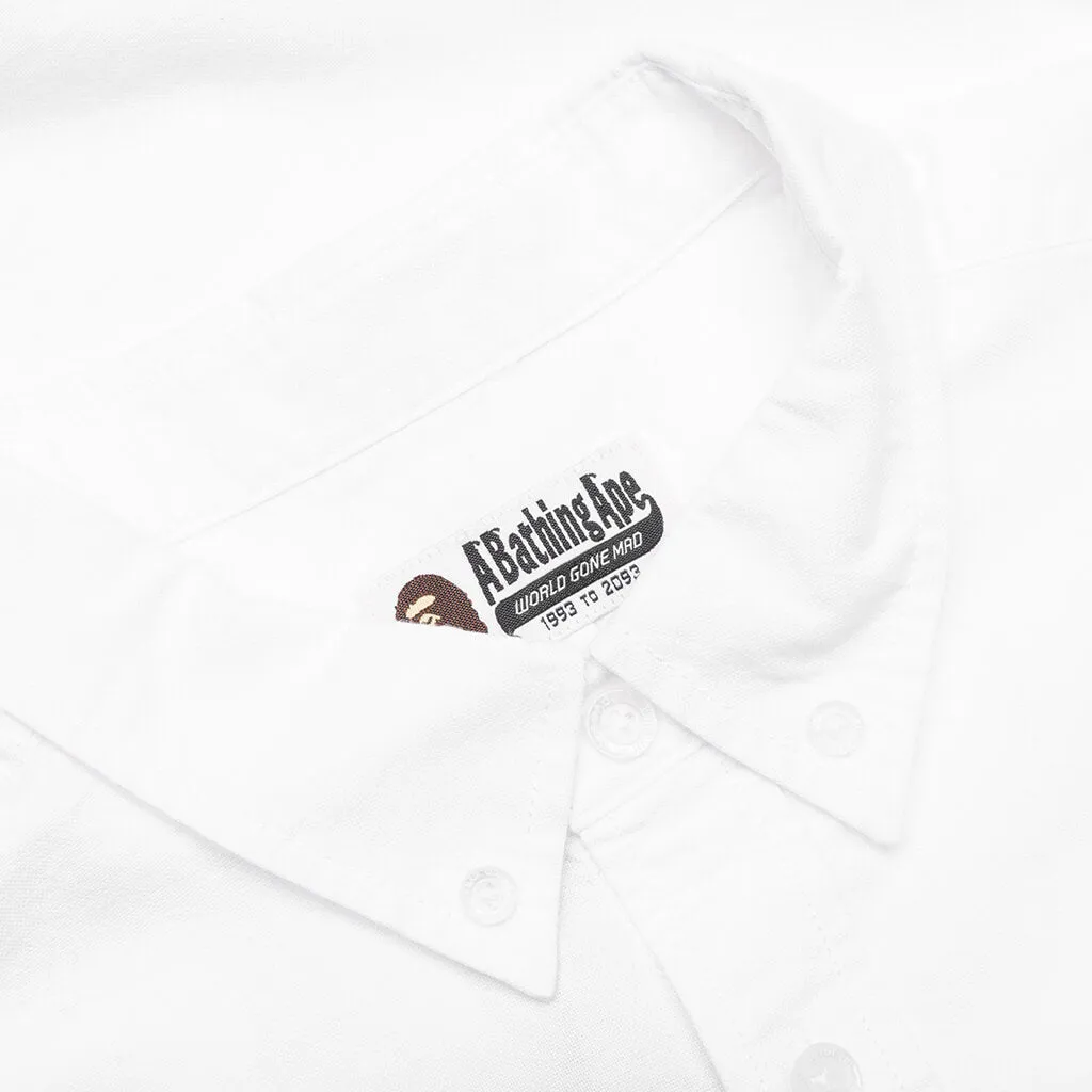 Ape Head One Point Oxford Shirt - White