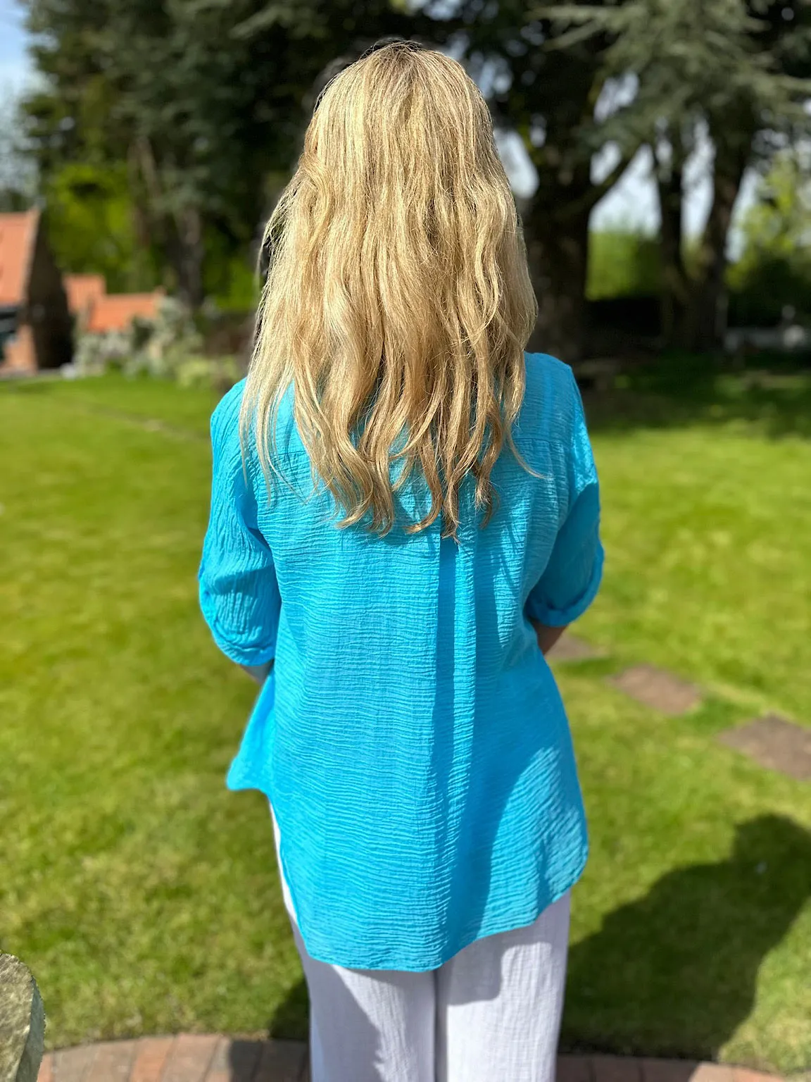 Aqua Lightweight Top Pocket Shirt Hannah