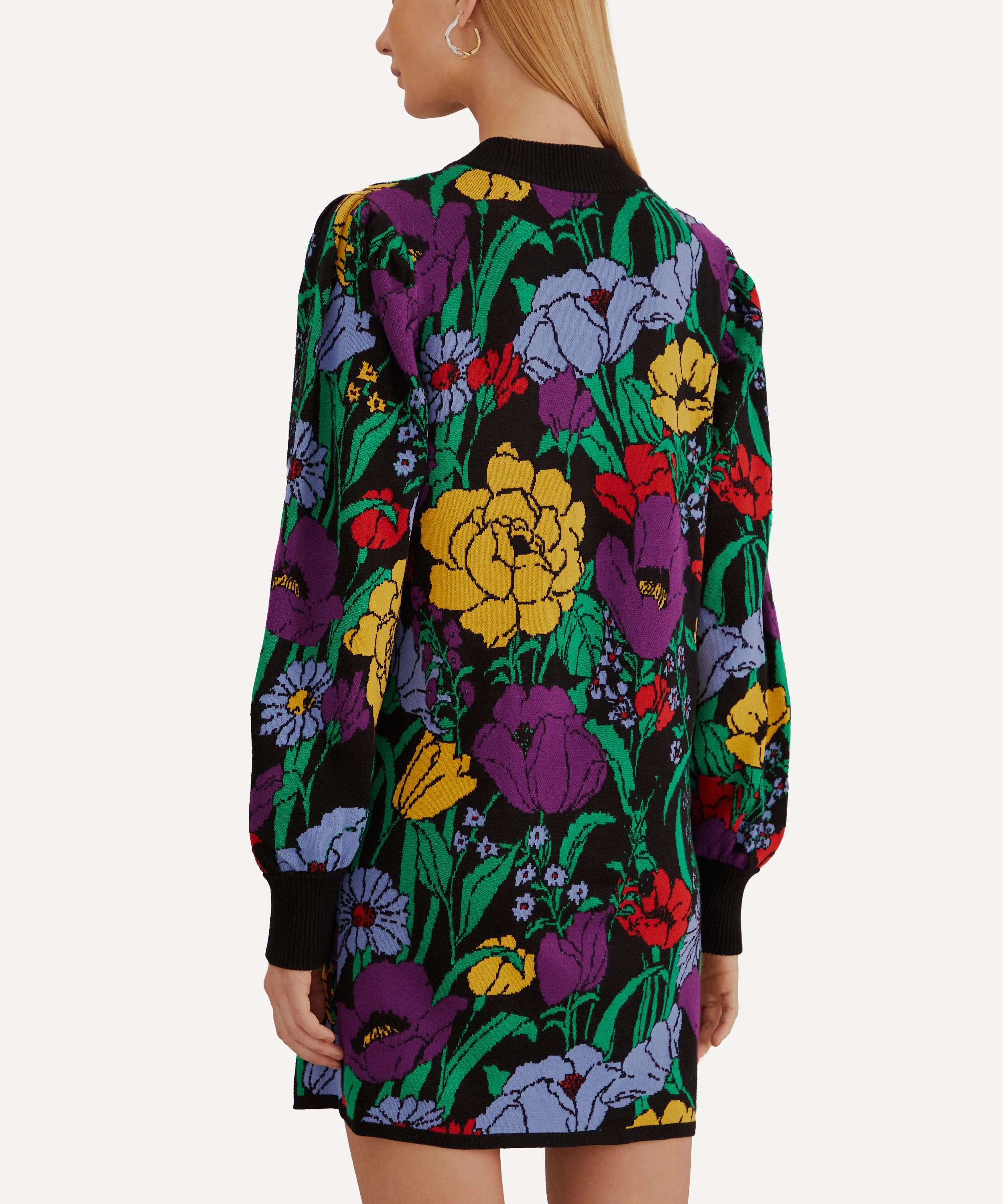 Black Bucolic Garden Sweater Dress