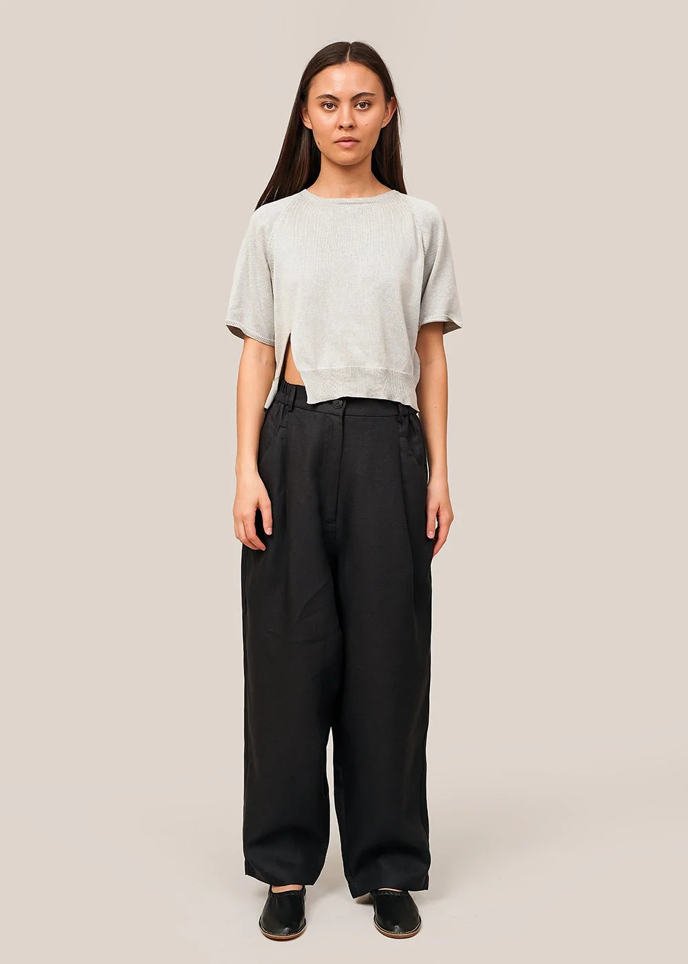 Black New Age Linen Pants