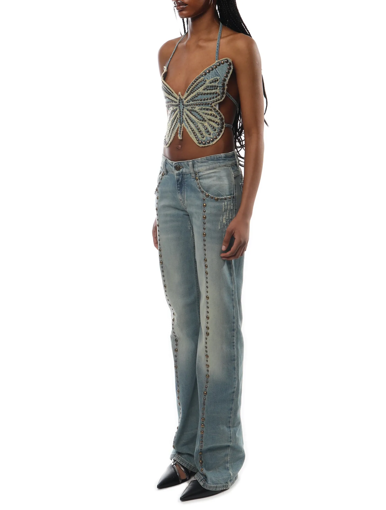 Blumarine Studded Boyfriend Jeans