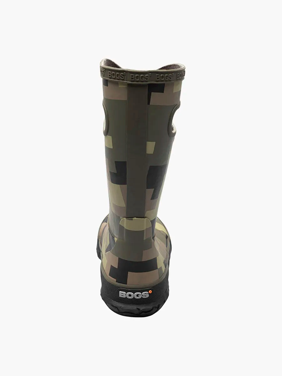 Bogs- Kid's Rain Boots Camo Green 72996-343