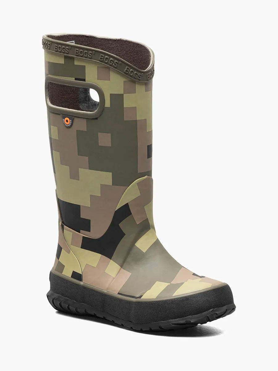 Bogs- Kid's Rain Boots Camo Green 72996-343