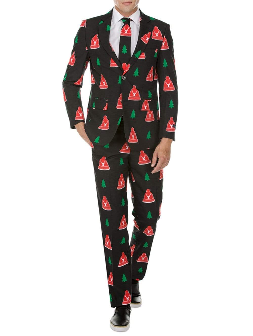 Braveman Men's Classic Fit Ugly Christmas Suits with Matching Tie