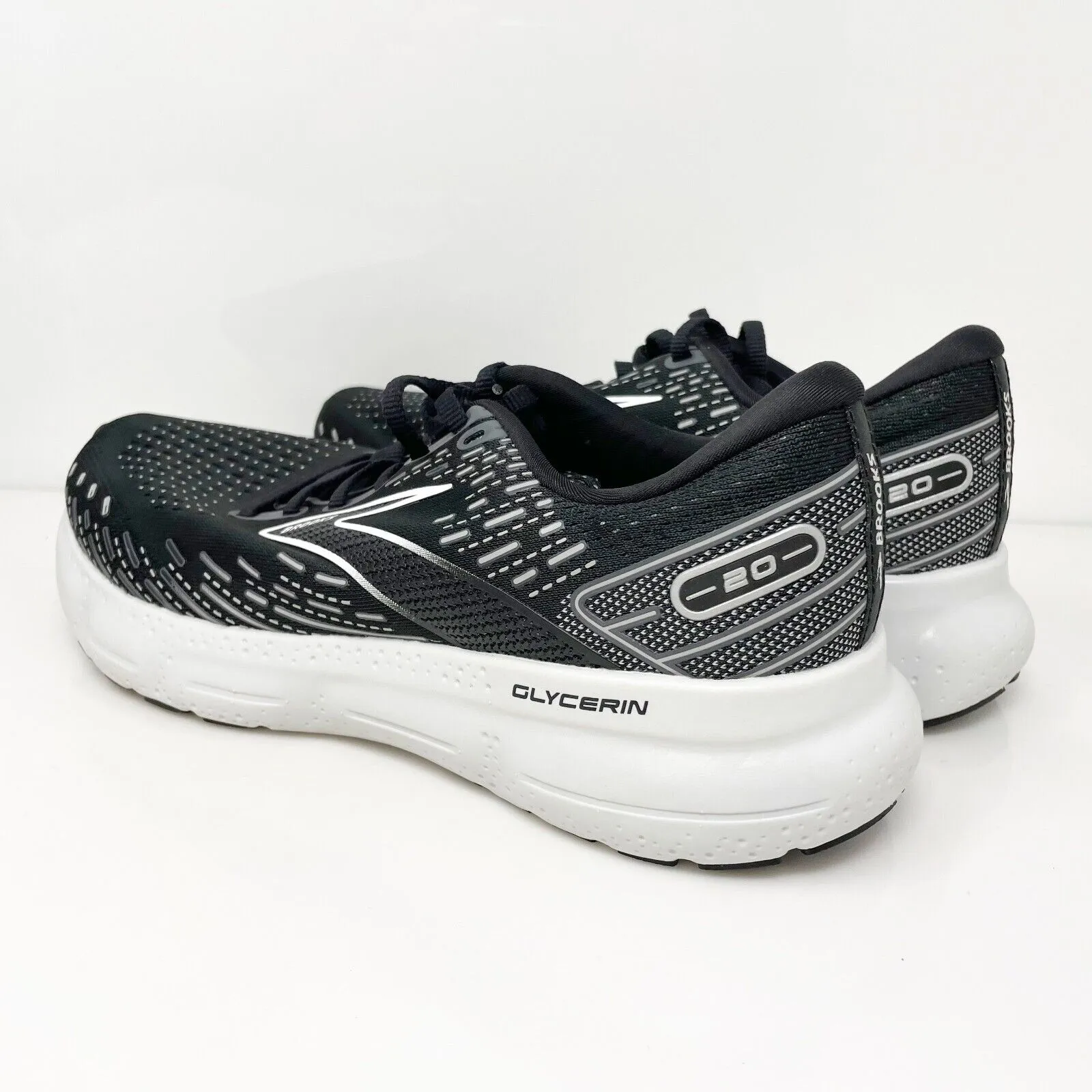 Brooks Mens Glycerin 20 1103821D059 Black Running Shoes Sneakers Size 8 D