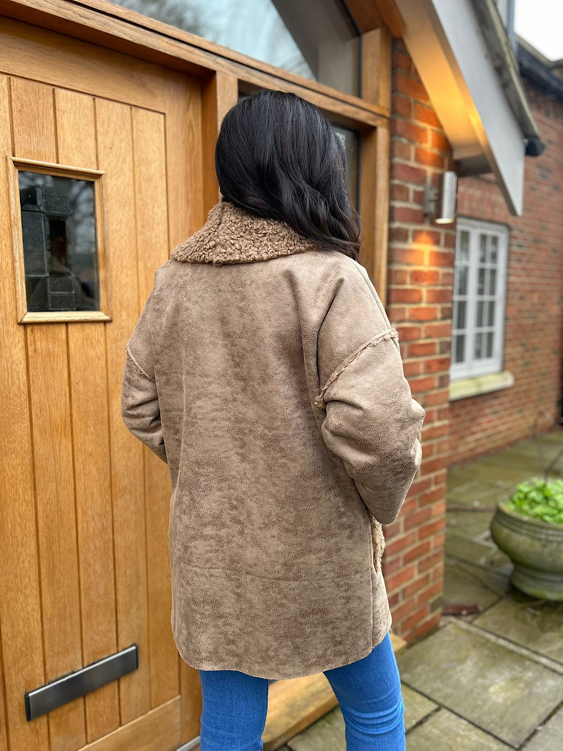 Camel Multi Textured Coat Jamie