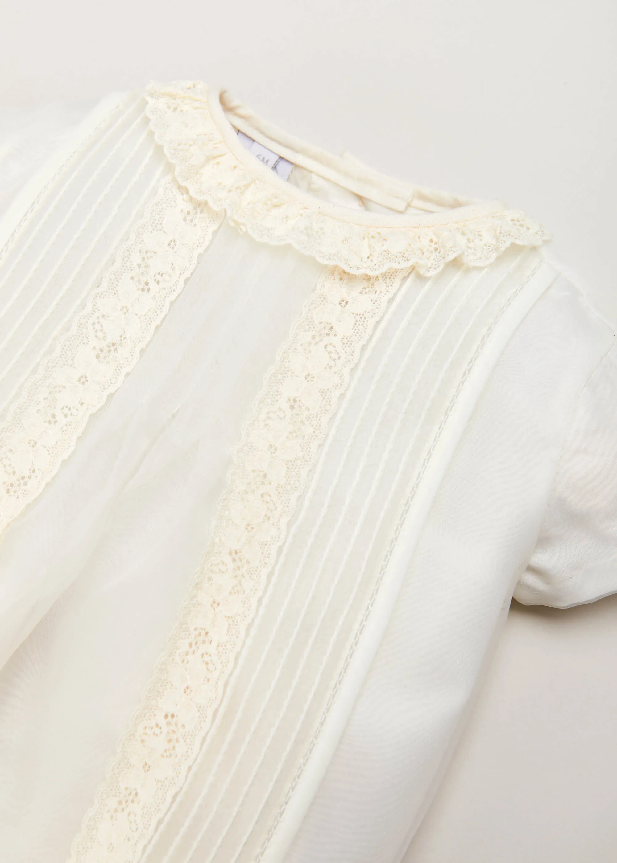 Cap Sleeve Lace Detail Romper in Ivory (3mths-2yrs)