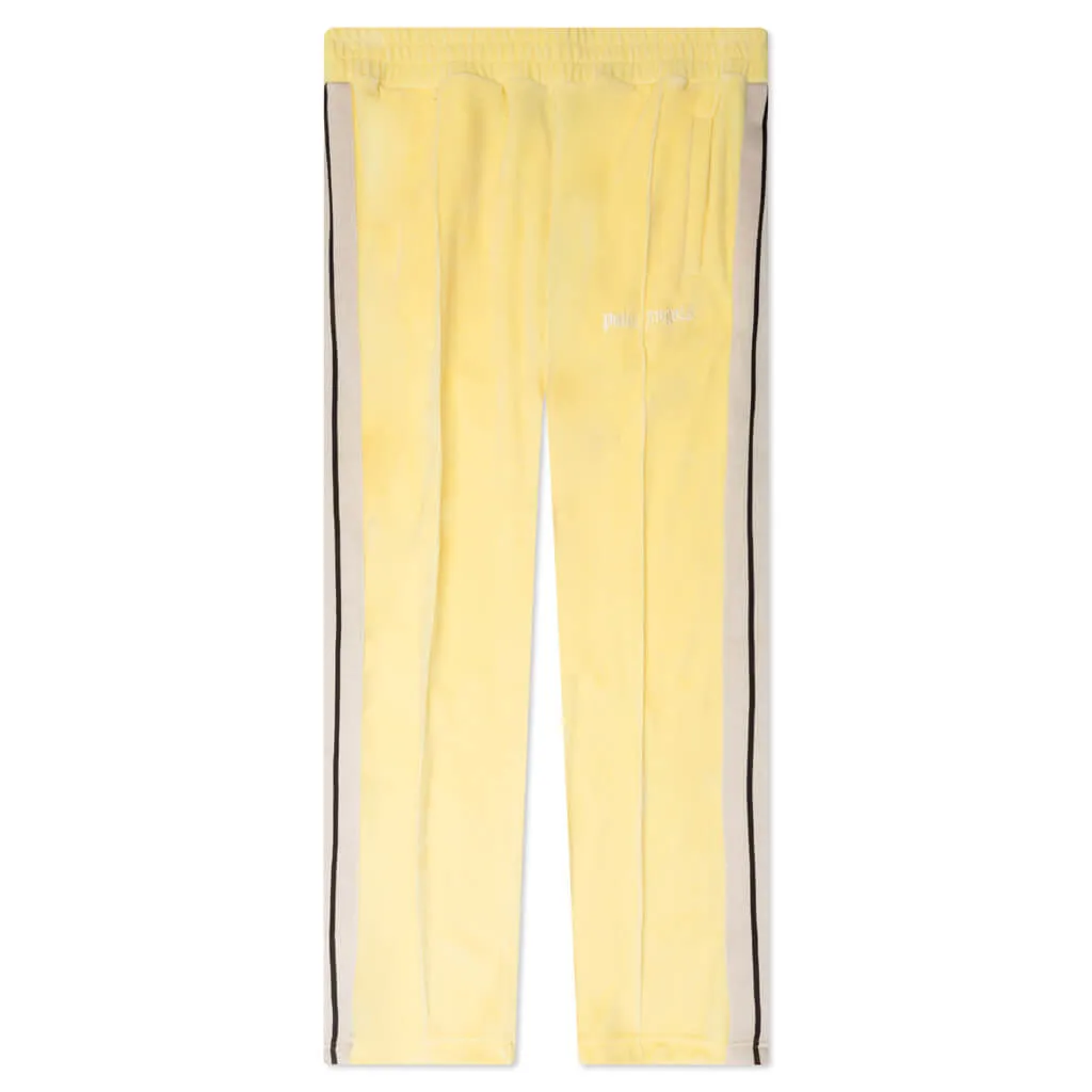 Chenille Loose Track Pants - Yellow/Off White