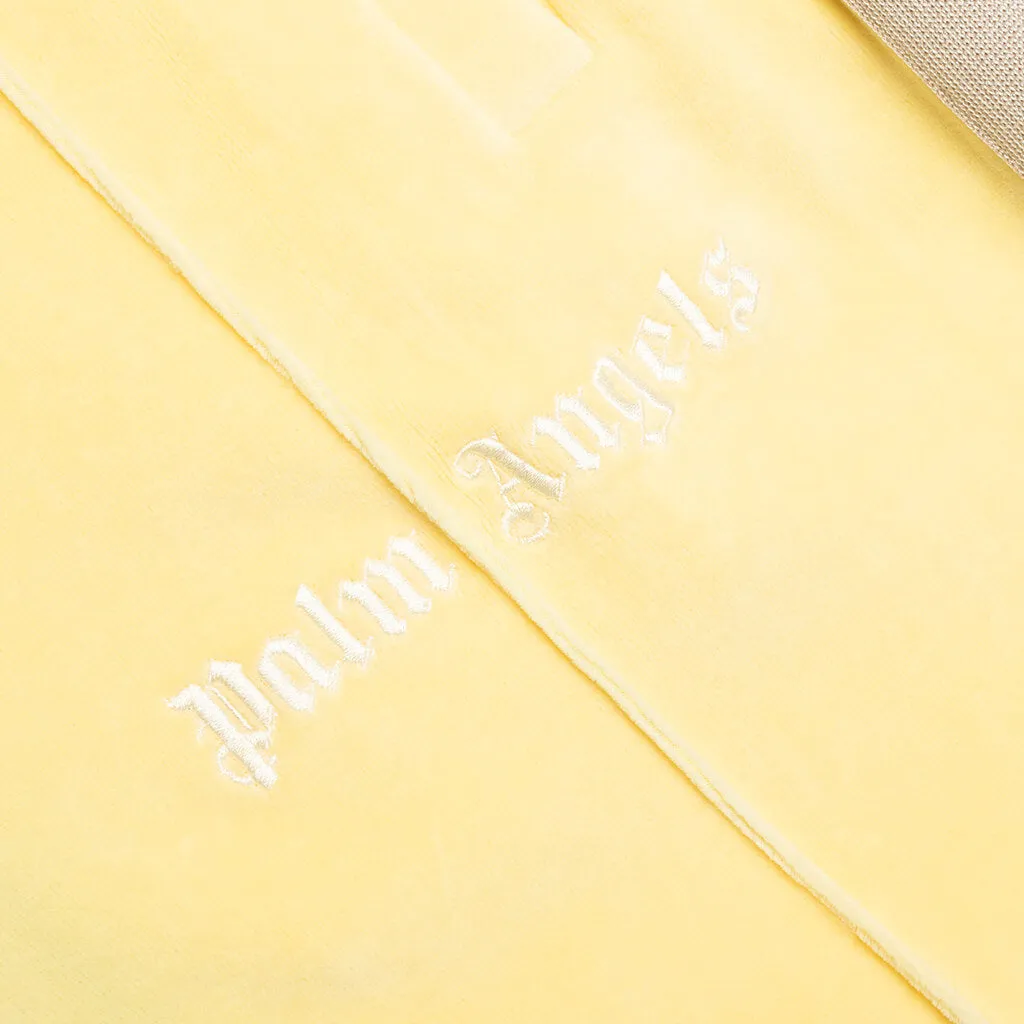 Chenille Loose Track Pants - Yellow/Off White