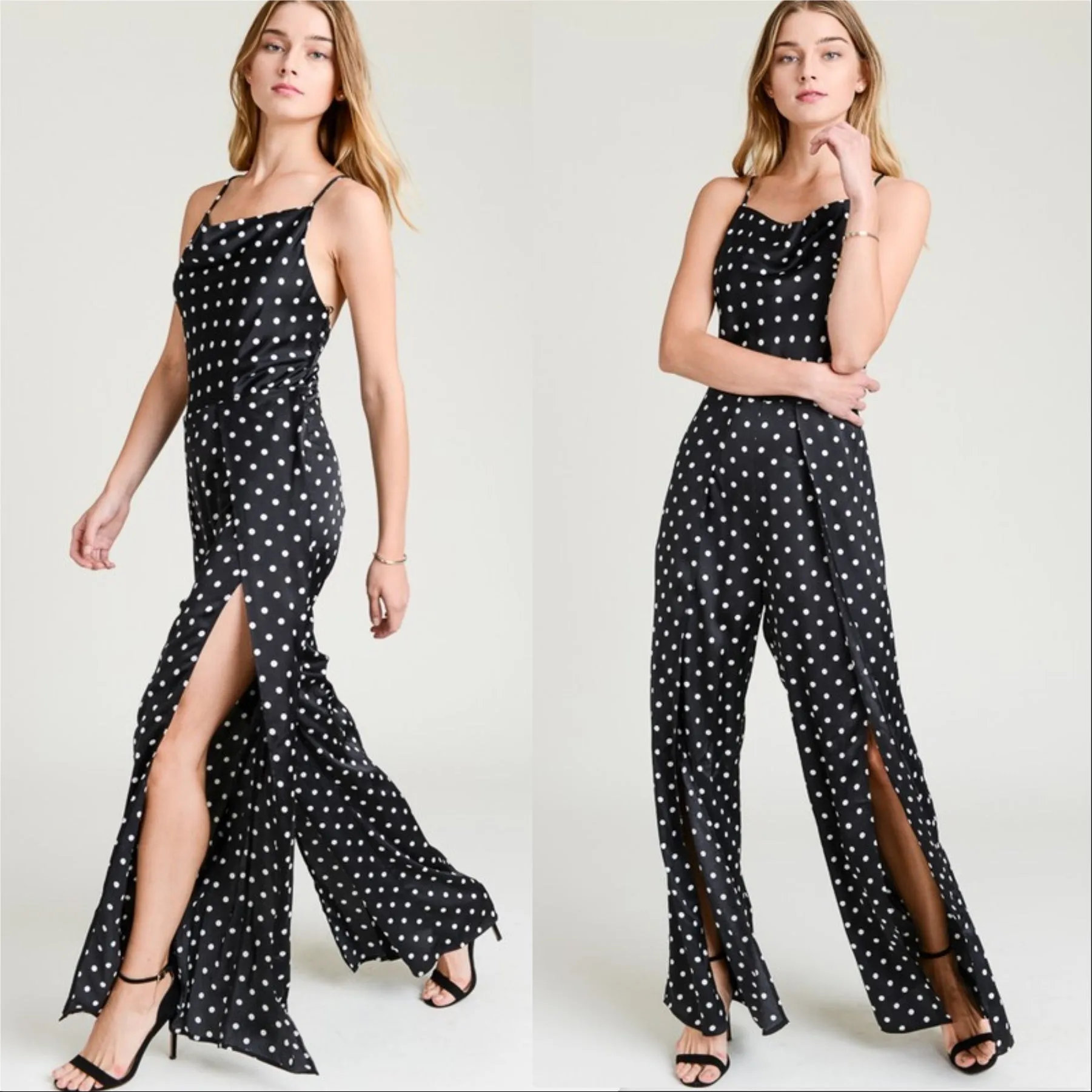 Christy Polka-Dot Casual Jumpsuit Womens