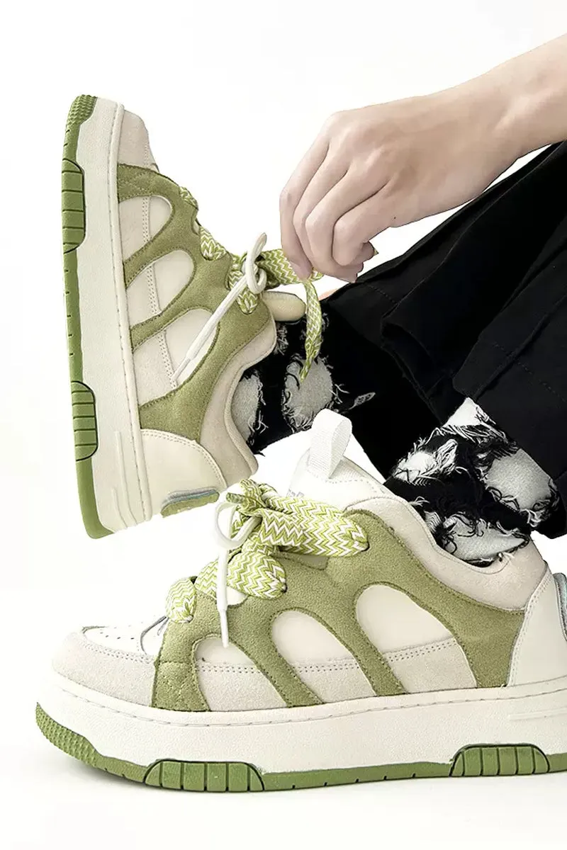 Chunky Green Skateboard Sneakers