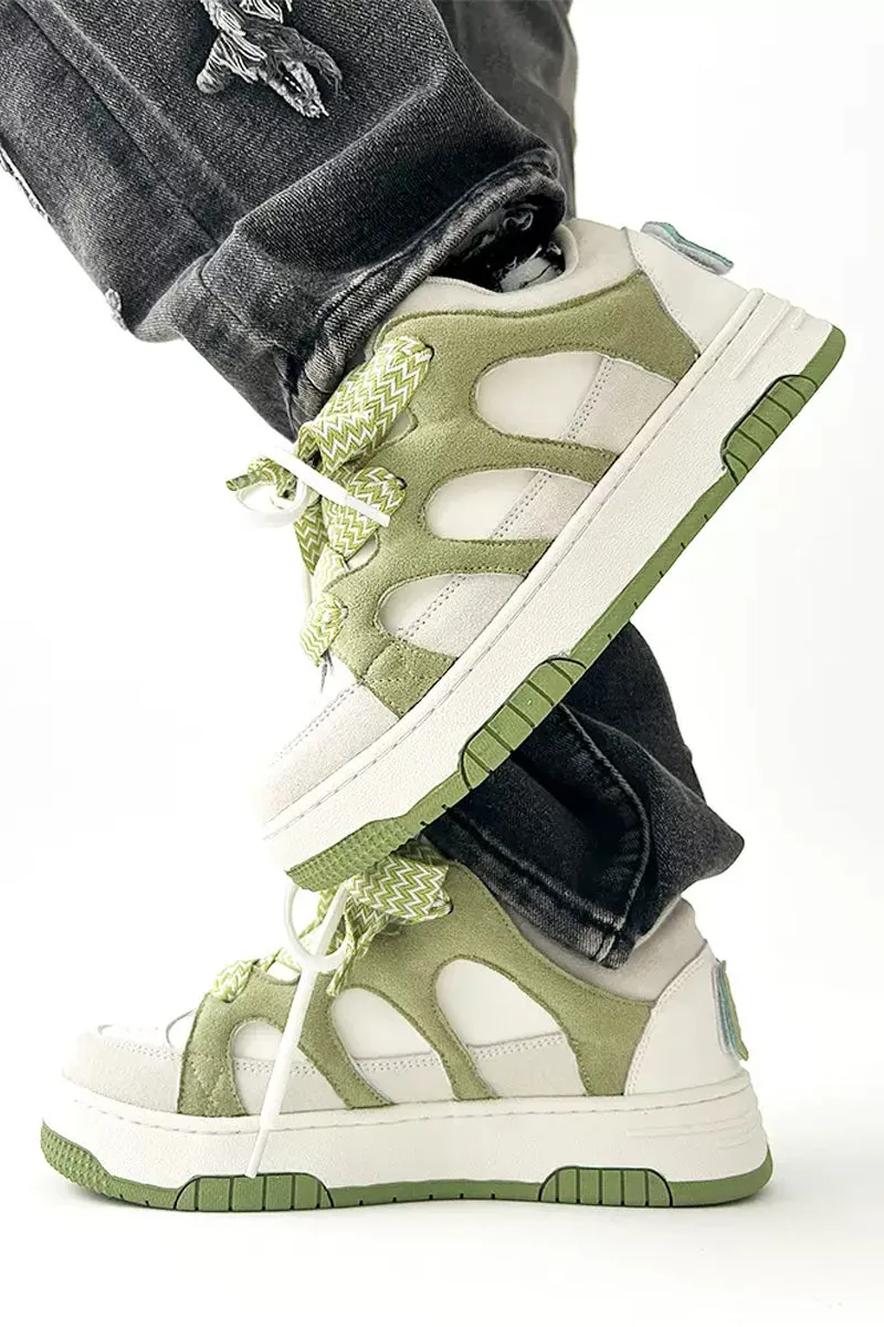 Chunky Green Skateboard Sneakers