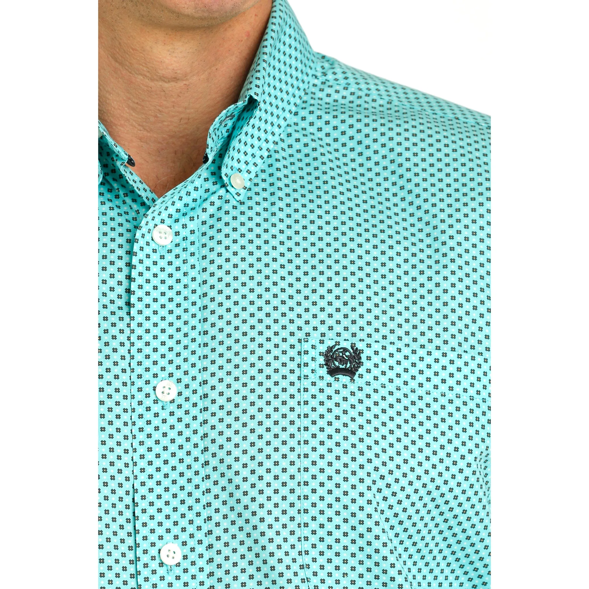 Cinch Men's Blue Printed Long Sleeve Shirt