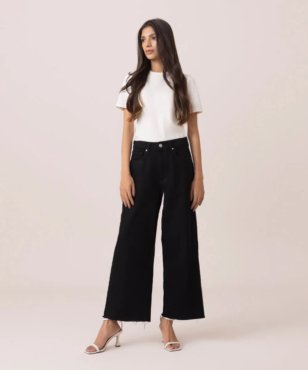 Cropped Wide Leg Jeans