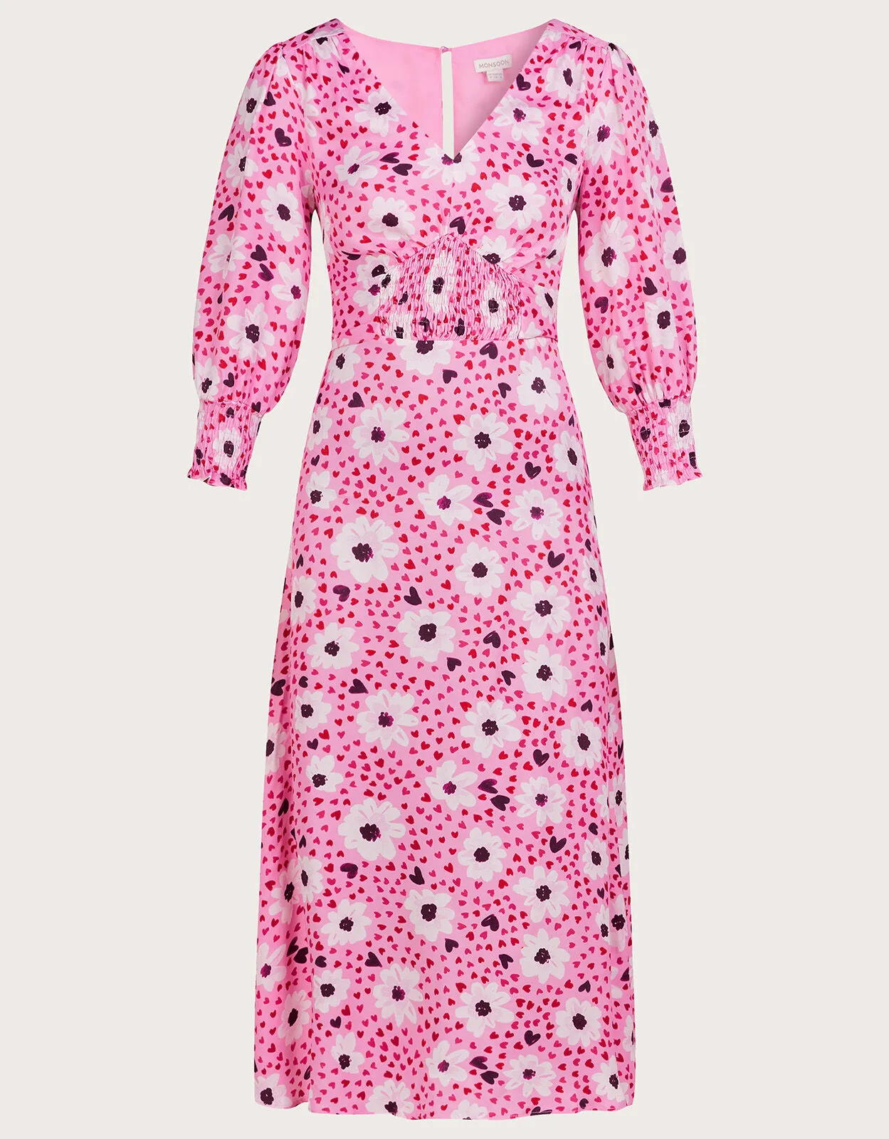 Daley Daisy Print Midi Dress Pink