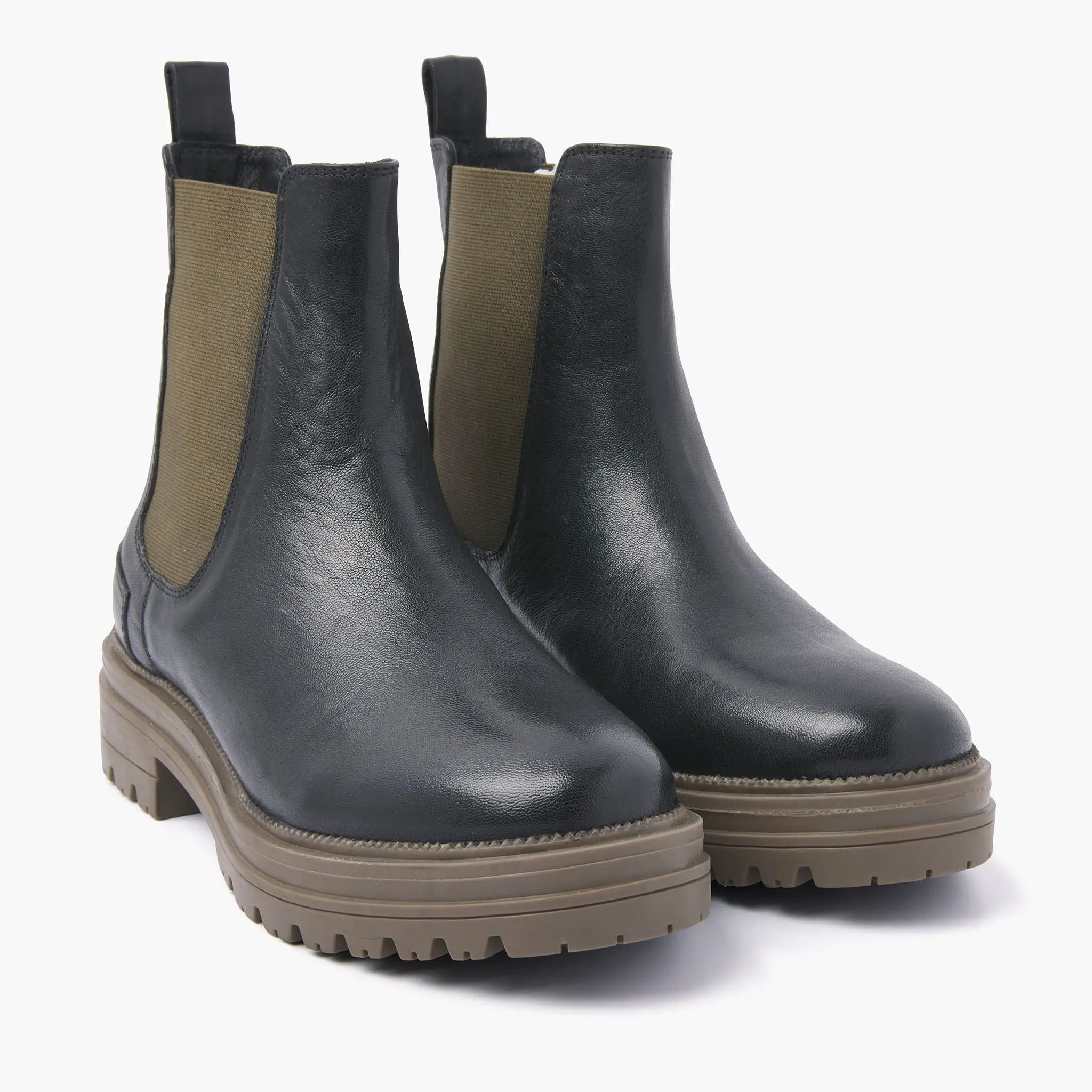 Dames Chelsea Boots 85.417 Khaki-Black