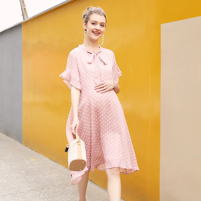 Dot You Mama Dress - Pink - FINAL SALE