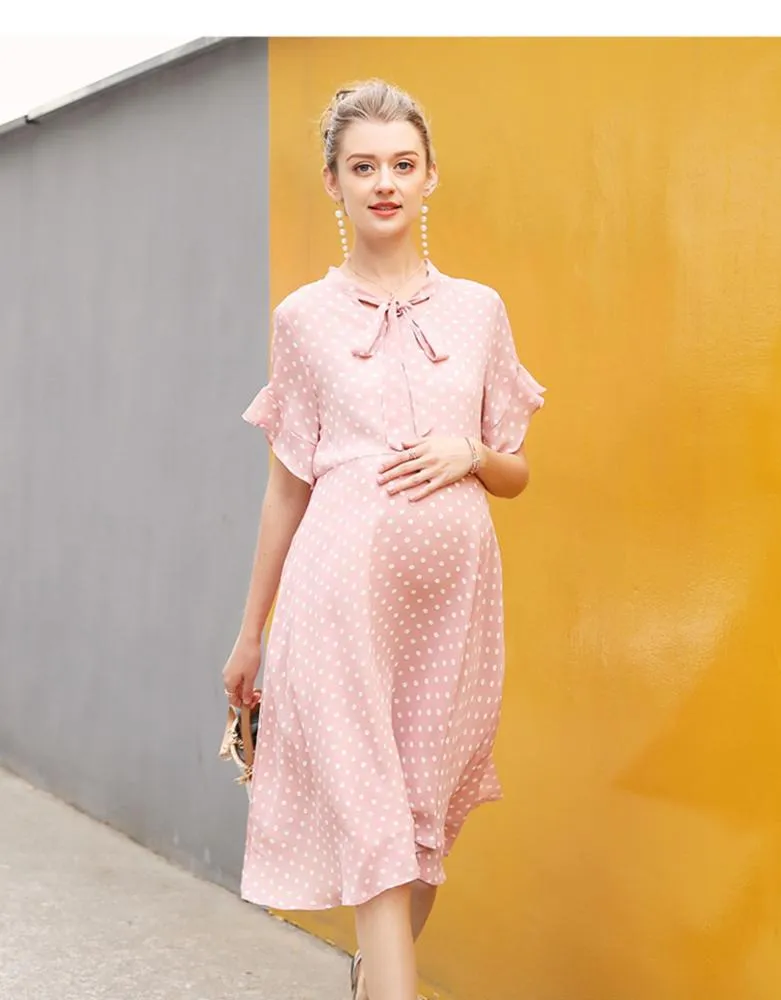 Dot You Mama Dress - Pink - FINAL SALE