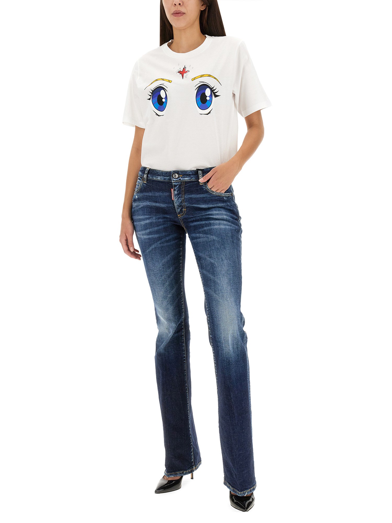 DSQUARED    TWIGGY FLARE JEANS