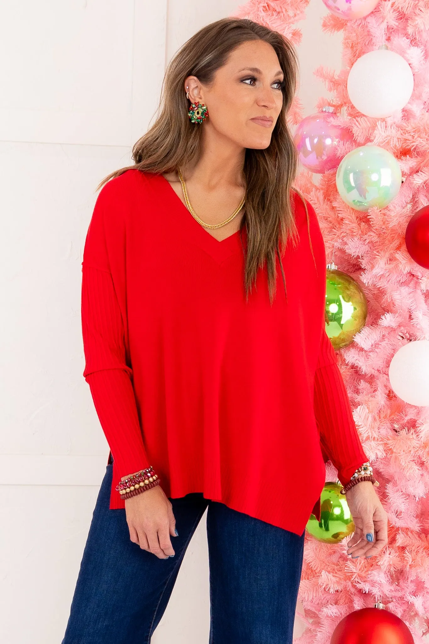 Farrah Sweater - Ruby - DOORBUSTER