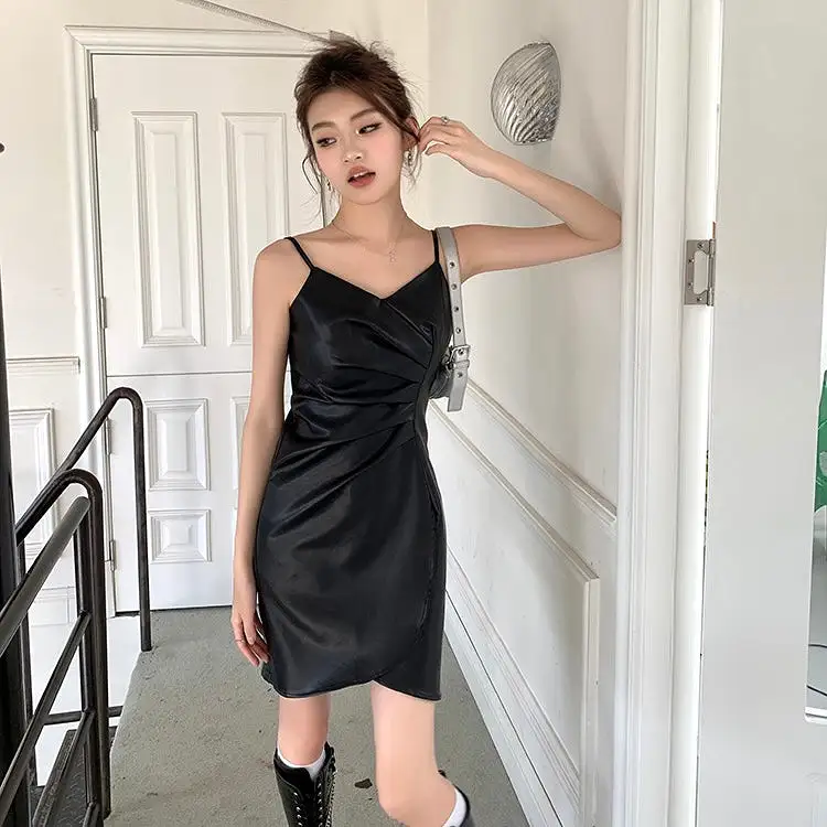 Faux Leather Dress