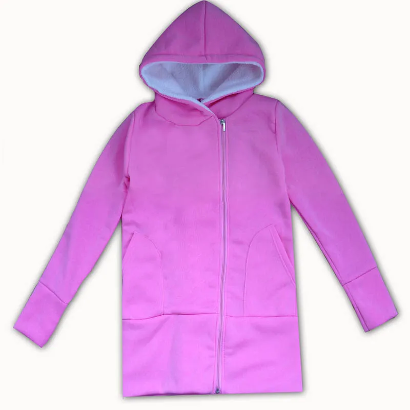 Female Autumn Winter Zip-up Thickening Long Sleeve Plus Size Hoody Coat With Zipper 70095 GS