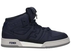 Fendi Ff Logo-embossed High-top Sneakers - Blue