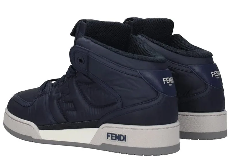 Fendi Ff Logo-embossed High-top Sneakers - Blue