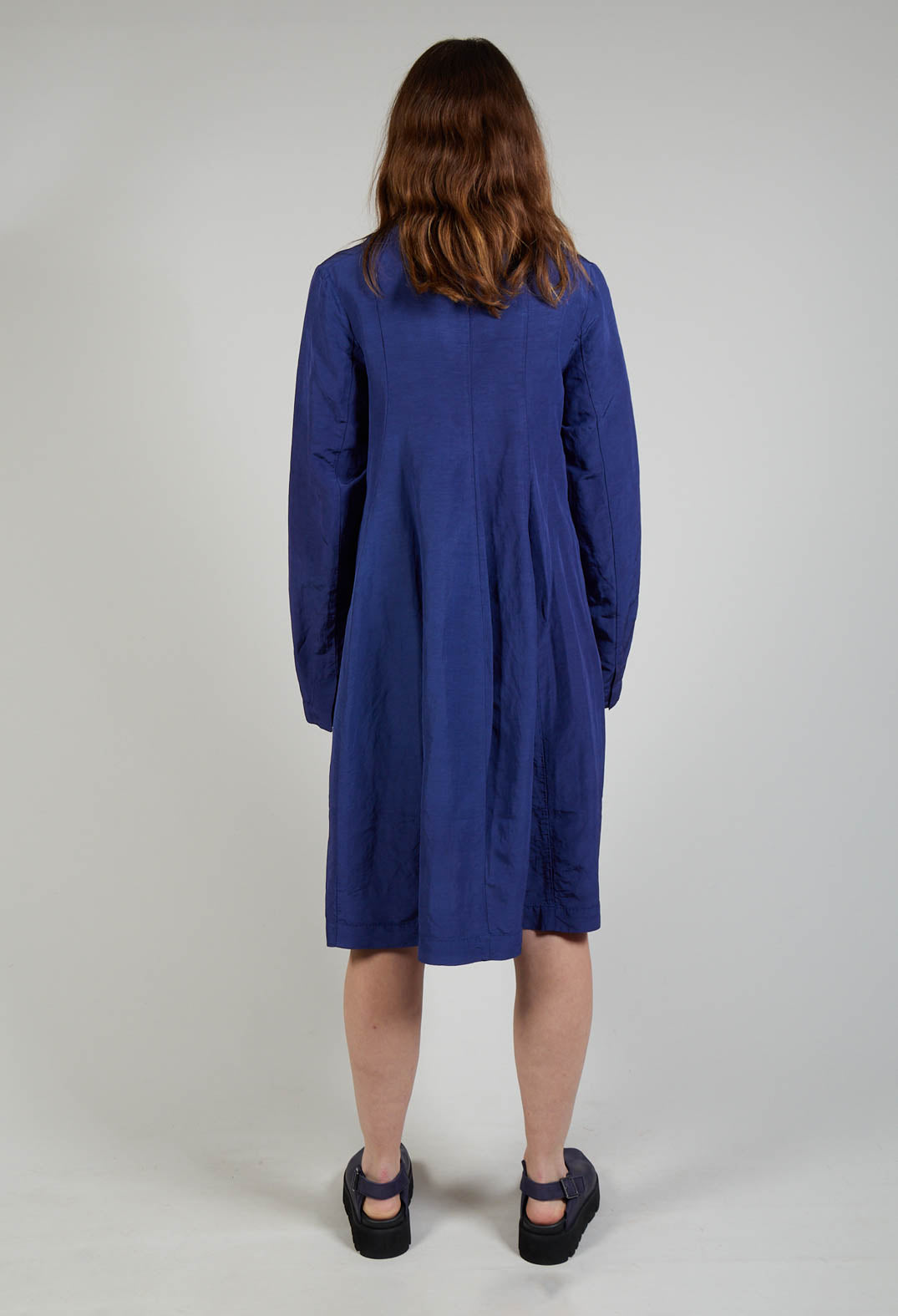 Flared Hem Tailored Coat in Azur