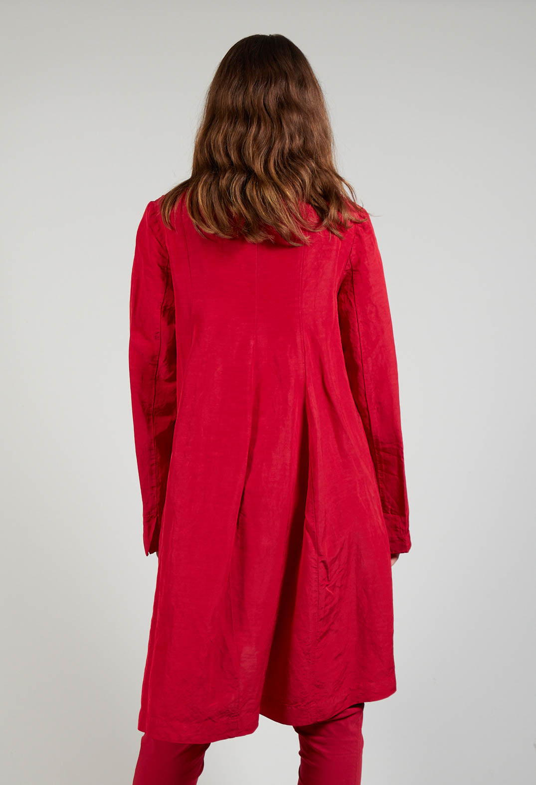 Flared Hem Tailored Coat in Chili