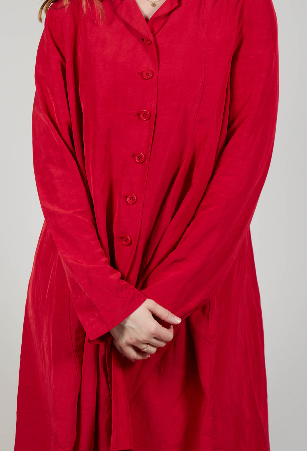 Flared Hem Tailored Coat in Chili