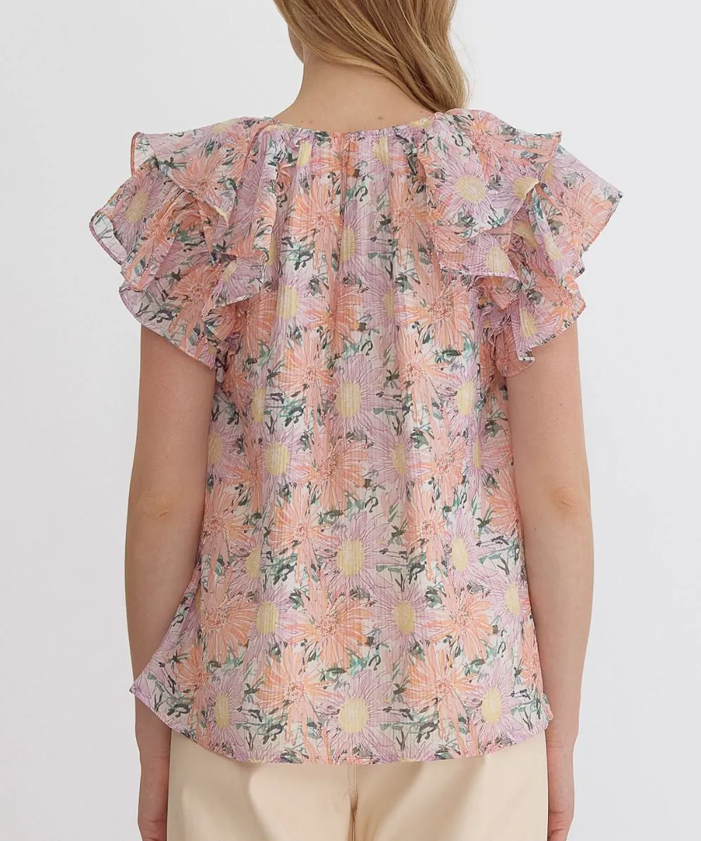 Floral Print Top - Pink Multi